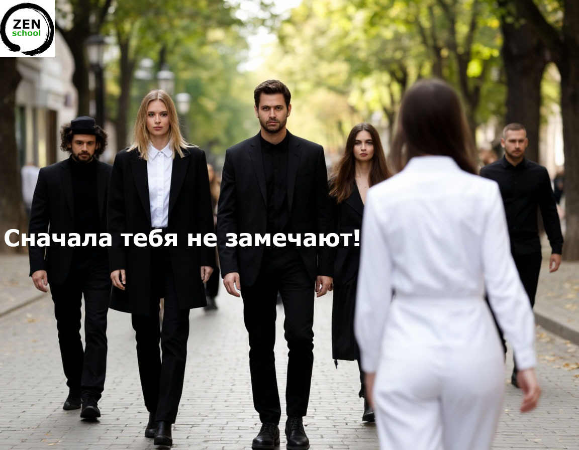 Сначала тебя не замечают
